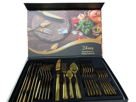 ensemble gold en acier inoxydable de 24 pièces